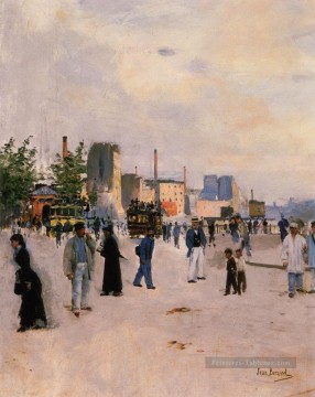 Une promenade matinale Paris scènes Jean Béraud Peinture à l'huile
